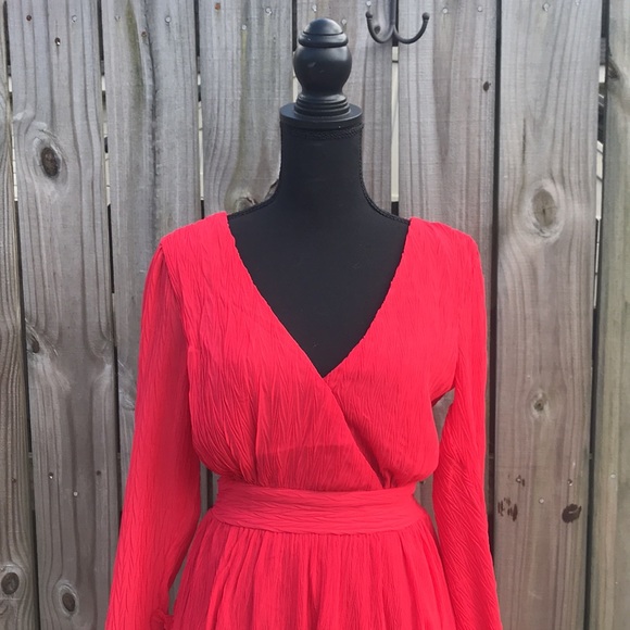 Saints and Secrets Red Ruffle Dress - Small - Picture 3 of 6